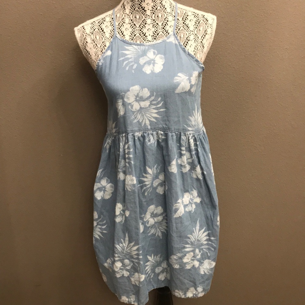 Light blue Hawaiian Flower sundress